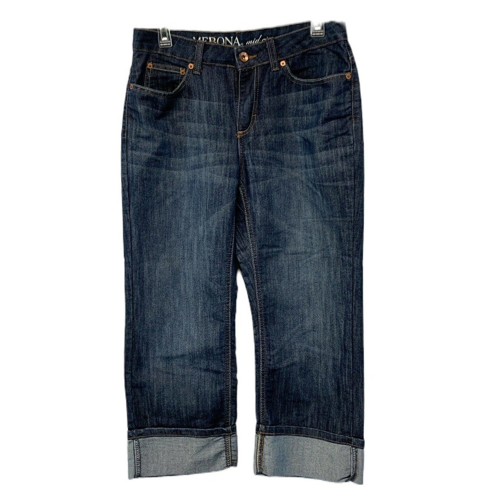 Merona Womens Cuffed Denim Capri
